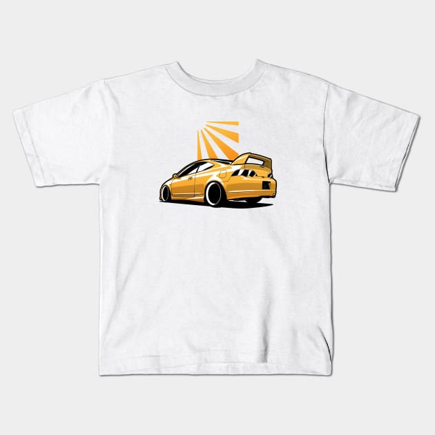 Yellow Integra DC5 Type R Kids T-Shirt by KaroCars